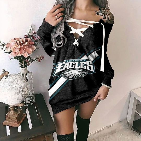 Philadelphia Eagles Long Lace Up Sweatshirt