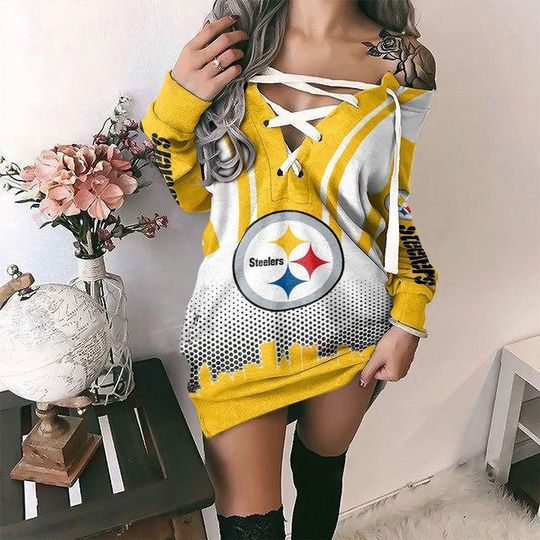 Pittsburgh Steeler Long Lace Up Sweatshirt