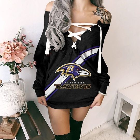 Baltimore Ravens Long Lace Up Sweatshirt