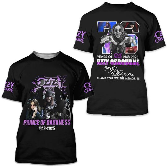 Ozzy Osbourne 3D Shirt, Years of Osbourne 1948-2025