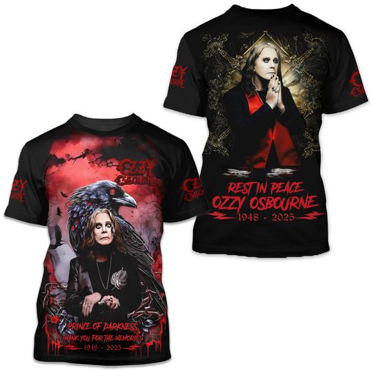 Ozzy Osbourne Rest In Peace 1948-2025 Thank You 3D T-Shirt