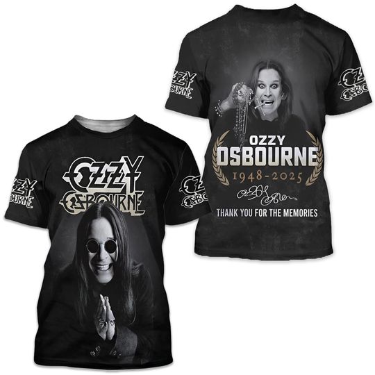 Ozzy Osbourne Rest In Peace 1948-2025 Thank You 3D T-Shirt