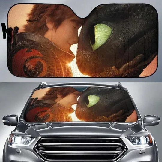 Heccup & Toothless Dragon Car Sun Shade