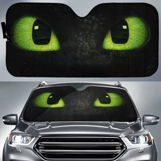 Toothless Night Fury Dragon Eyes Car Sunshade – Unique Car Accessory