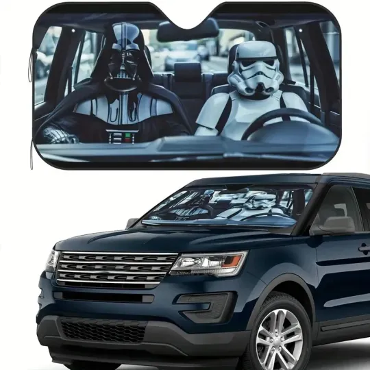 Star Wars Darth Vader and Stormtrooper Car Sun Shade, Movie Auto Sunshade