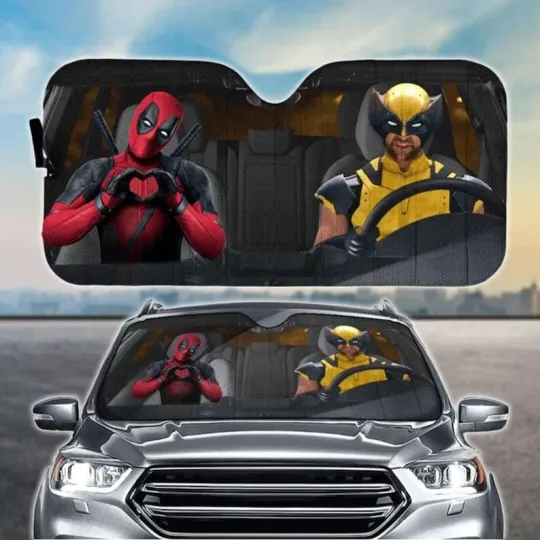 Deadpool And Wolverine Car Sun Shade, Disney Mouse Auto Sunshade, Trip Accessory