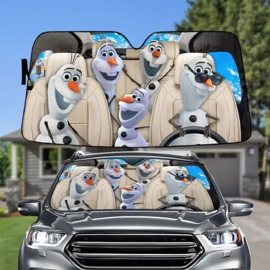 Olaf Car Sunshade, Funny Olaf Car Shade, Olaf Auto Sunshade