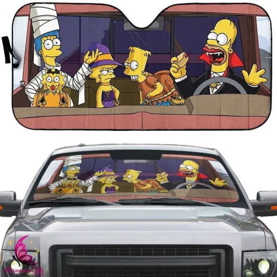 The Simpsons Family Car Sunshade | The Simpsons Car Windshield