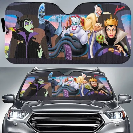 Disneyland Villain Car Auto Sun Shade Evil Queen Malecifent Hades Ursula Car Sun Shade