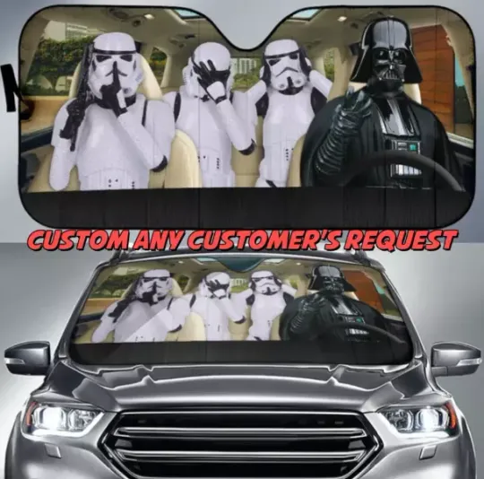 Funny Soldiers Family Car Sunshade, Summer Man Cave Car Garage Accessories Decor