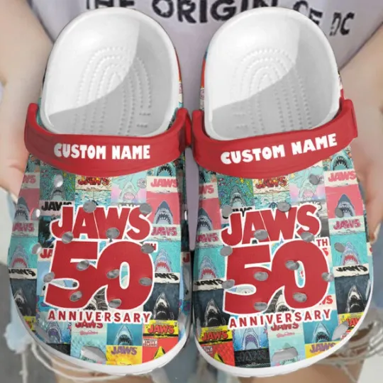 Jaws 50Th Anniversary Custom Clogs for Men, Women