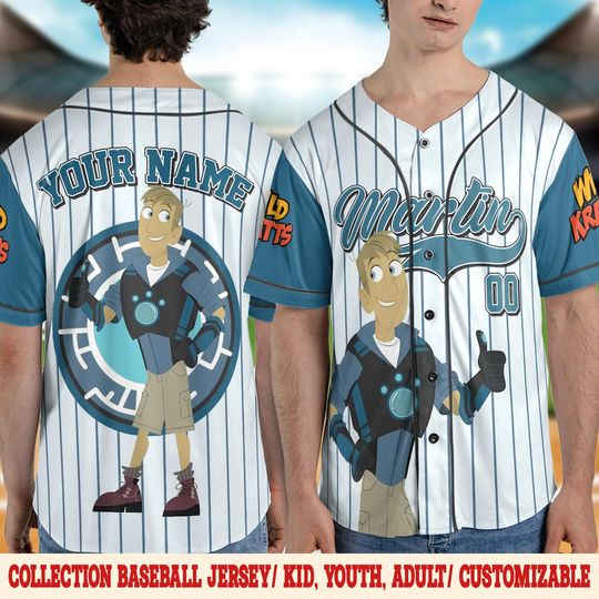 Personalized Wild Kratts Baseball Jersey, Martin Chris Kratt Aviva Corcovado Wild Kratts Birthday Boy Birthday Girl Tee