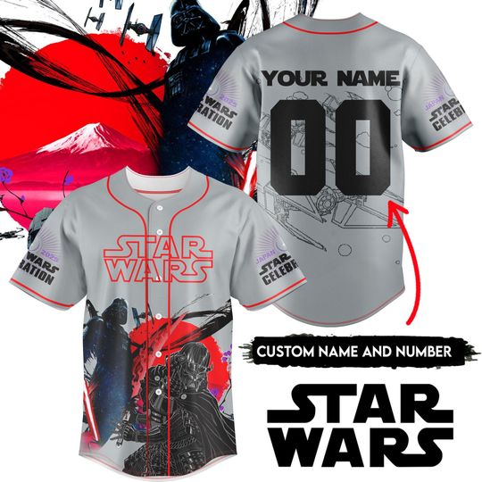 Custom Darth Vader Baseball Jersey, Japan 2025 Star Wars Celebration Shirt, Anakin Skywalker Shirt, Galaxy's Edge Shirt, Star Wars Day