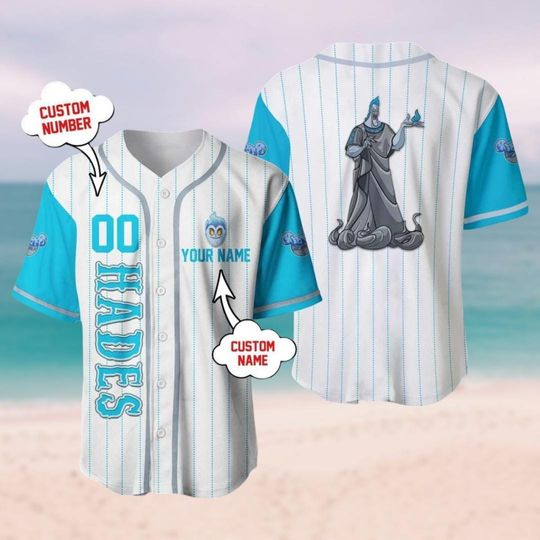 Custom Disney Hercules Villains Hades Baseball Jersey, Hades Lord Of The Dead Baseball Shirt, Birthday Gift, Disneyland Family Trip
