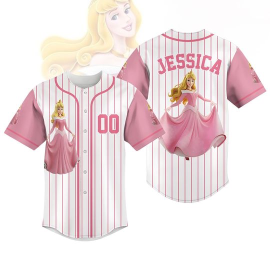 Custom Disney Aurora Baseball Jersey, Sleeping Beauty Baseball Shirt, Disney Princess Aurora Shirt, Disneyworld Shirt, Disneyland Shirt