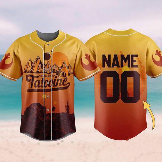 Custom Star Wars Baseball Jersey, Tatooine Sunset Jersey Shirt, Star Wars Day Baseball Shirt, Luke Skywalker Shirt, Disney Movie Shirt