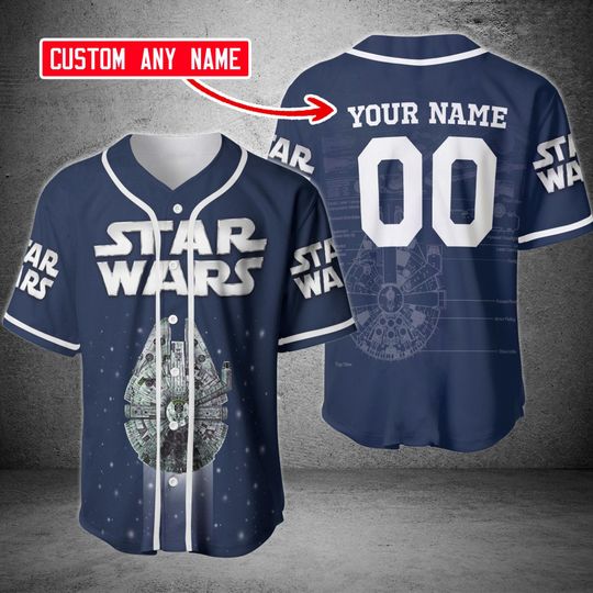 Personalized Star Wars Baseball Jersey, Millennium Falcon Shirt, Galaxy's Edge Baseball Shirt, Star Wars Day Shirt, Disney Movie Tee