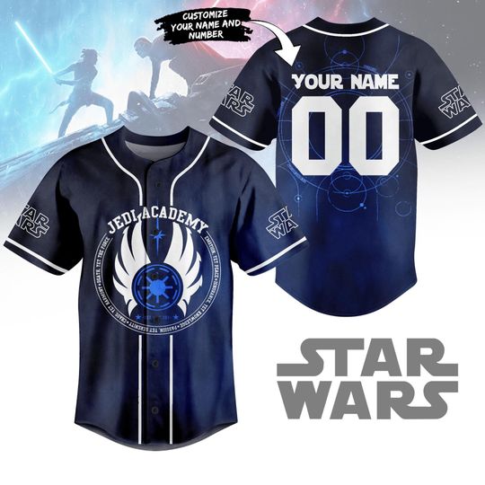 Custom Star Wars Jedi Academy Baseball Jersey, Galaxy's Edge Shirt, Disney Movie Shirt, Star Wars Day Baseball Shirt, Star Wars Shirt