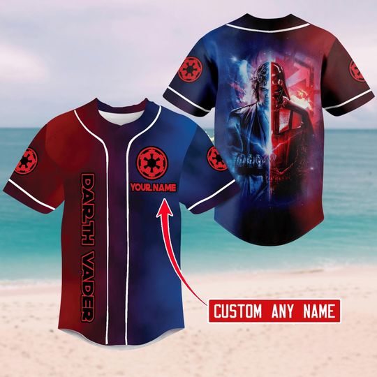 Custom Star Wars Darth Vader Baseball Jersey, Anakin Skywalker Baseball Shirt, Galaxy's Edge Shirt, Star Wars Day Gifts For Him Her
