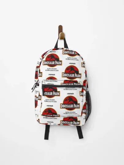 Crappy Bootleg Dinosaur Park Backpack, Funny Jurassic Knockoff Bag