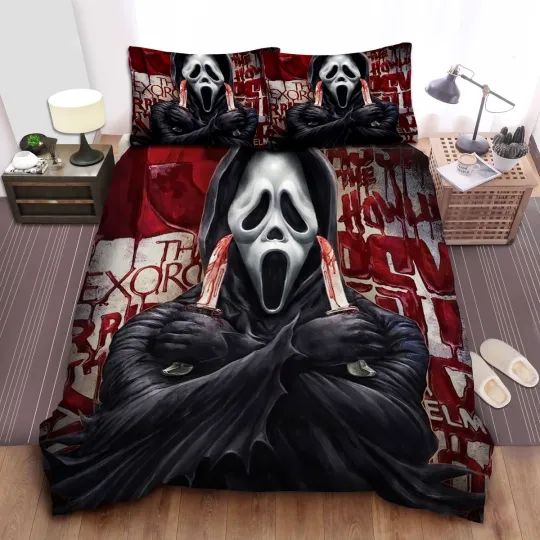 Ghostface And Letters On The Wall Full Bedding Set