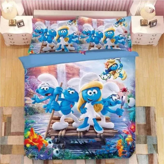 The Smuurfs clumsy smurf smurfette ver12 Full Bedding Set