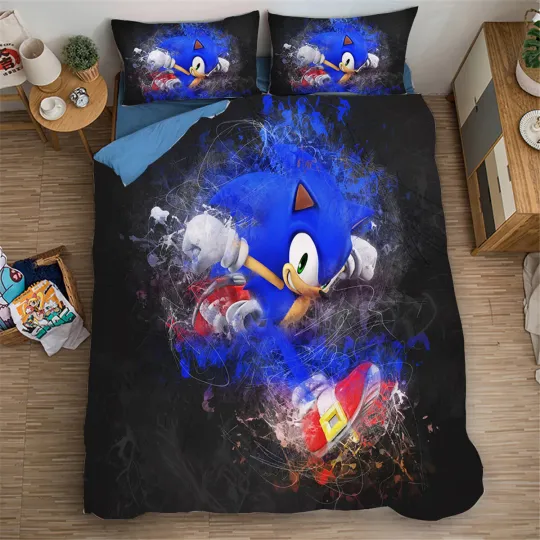 Sonic The Hedgehog Single Double Queen King Bed Quilt Doona Bedding Set