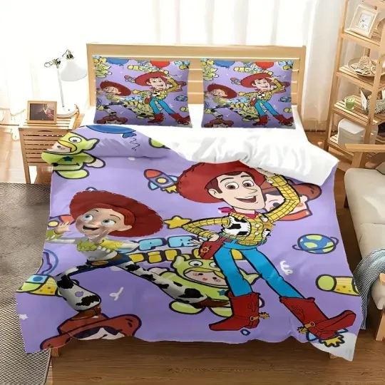 Pixar Toy Story Woody Cowboy And Jessie Cowgirl Reach For The sky Bedding Set