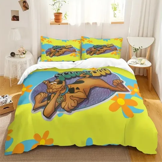 I'm A Big Fan Of Scooby Doo Cartoon Dog Gift For Fan Floral Bedding Set