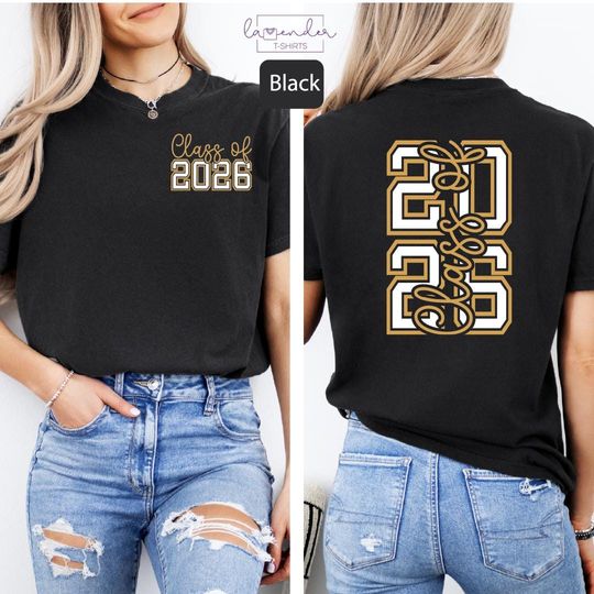 Class Of 2026 Pocket Print Shirt, Retro Class Of 2025 Comfort Color Brand, Graduation 2026 Gift Back Side Tee, Graduation Shirt, Senior 2026
