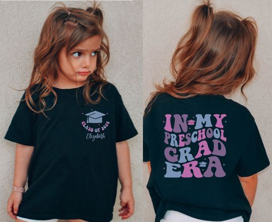 Custom In My Preschool Graduation Era Shirt, Last Day of School T-Shirt, Preschool Graduation Gift, Personalized Preschool Grad Shirt Gifts