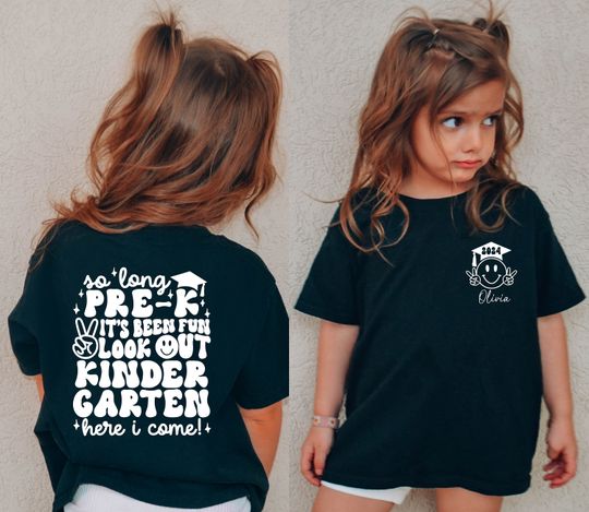 Custom Pre-K Graduation Shirt, Last Day of School T-Shirt, Preschool Graduation 2024 Gift, So Long Pre-K Shirt, Pre-K Graduate Smile Face