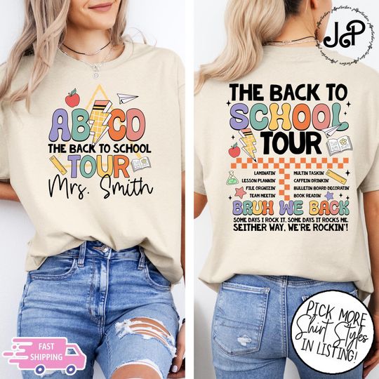 Personalized ABCD The Back To School Tour T-shirt, Custom ABCD The Back To School Tour Shirt,First Day Of School,Back To School,Teacher Gift