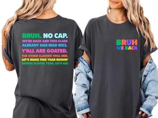 Bruh We Back to School T-shirt, Back to School Shirt for Teachers, Back to School Sweatshirt, Retro Style Funny Comeback Graphic Sweatshirt