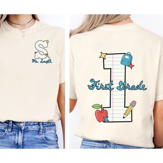 Comfort Colors first grade team teacher shirt 1st grade matching group tshirt Personalized back to school shirt Teacher appreciation gift