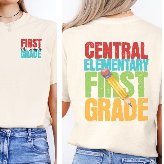 Comfort Colors first grade team teacher shirt 1st grade matching group tshirt Personalized back to school shirt Teacher appreciation gift