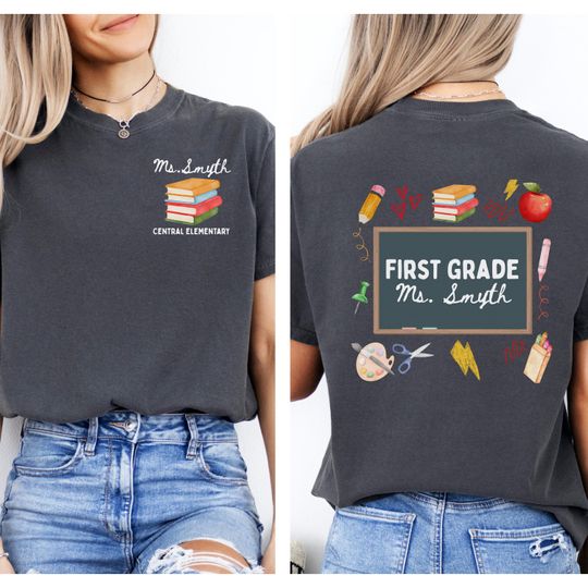 Comfort Colors first grade team teacher shirt 1st grade matching group tshirt Personalized back to school shirt Teacher appreciation gift