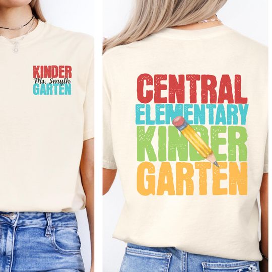 Comfort Colors kindergarten team teacher shirt Kinder team matching group tshirt Personalized back to school shirt Teacher appreciation gift