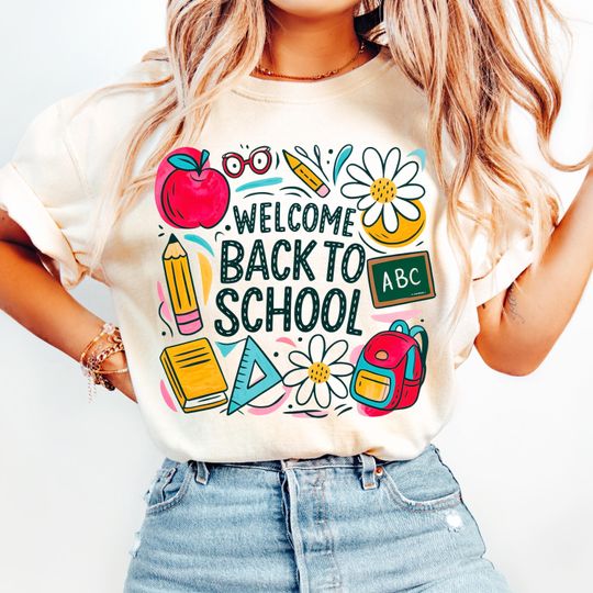 Welcome Back To School  , Back To School  , School  , Watercolor  ng, Trendy  , Sublimation Design, T-Shirt Design, Sweatshirt