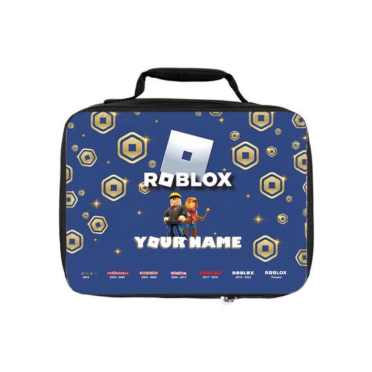 Roblox Lunch Bag with Name - Insulated Lunch Box for Kids, Ideal Gift for School, Kindergarten & Fans, Personalized and Practical