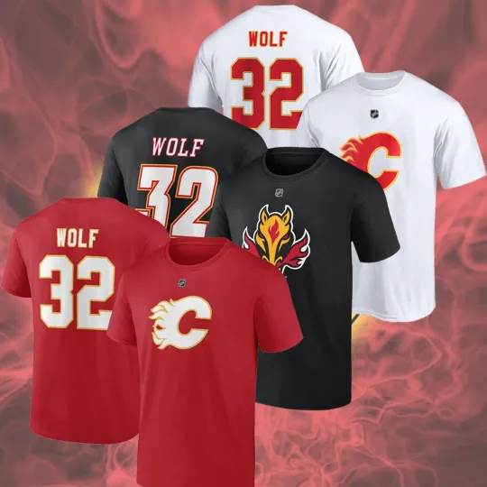 Dustin Wolf #32 Calgary Flame Name & Number Players Gift Fan