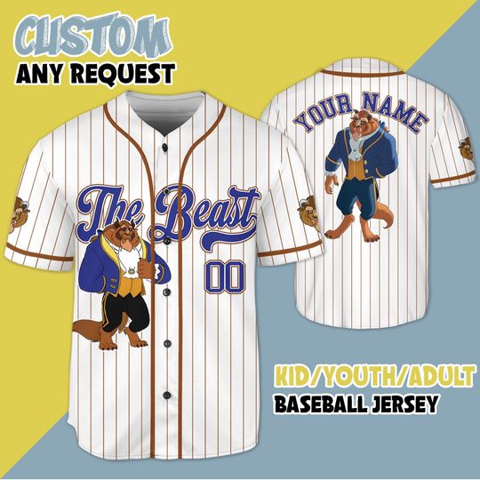 Personalized Prince Beast Beauty and the Beast Baseball Jersey, Disney The Beast Jersey Shirt, Disney Baseball Jersey