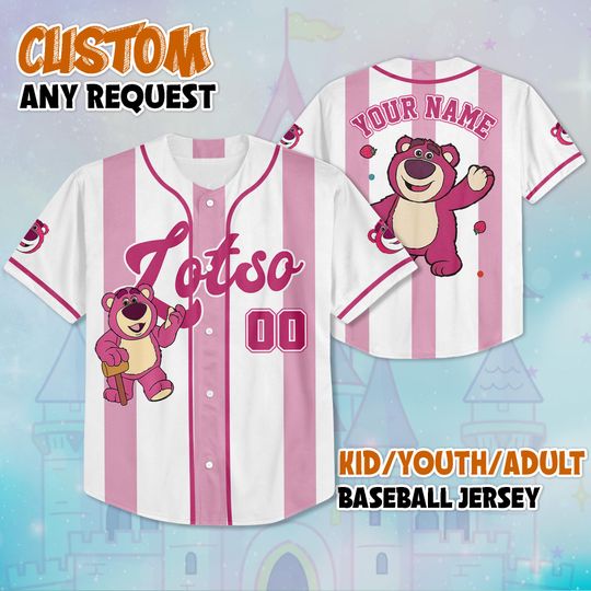 Personalized Lotso Toy Story Baseball Baseball Jersey, Disney Lotso Baseball Jersey, Toy Story Baseball Team Outfit, Birthday Gift