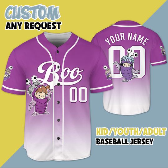 Discover Custom Monster Inc Boo Baseball Jersey, Disney Boo Baseball Team Jersey, Birthday Gift for Monster Inc Fans Family
