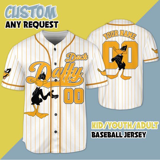 Personalized Daffy Duck Baseball Jersey, Disney Daffy Duck Jersey Shirt, Disney Baseball Jersey, Daffy Duck Birthday Gift Stitch Fan