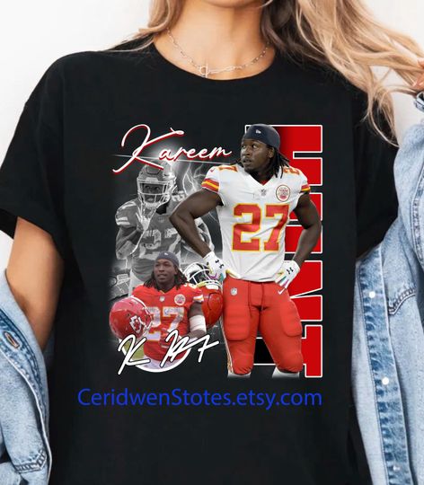 Vintage 90s Graphic Style Kareem Hunt T-Shirt, Kareem Hunt shirt, Vintage Sport Tee, Retro American Football Bootleg Gift