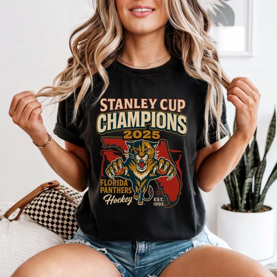 Florida Panthers 2025 Stanley Cup Championship T-Shirt, Unisex Tee, Hockey Fan Gift, Sports Apparel, Game Day Outfit, Team Supporter Shirt