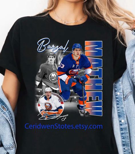 Mathew Barzal Shirt Ice Hockey Canadian Professional Hockey Championship Sport Merch Vintage Graphic Tee Gift Fans