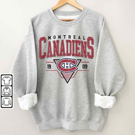 Discover Vintage 90s Montreal Canadien Shirt, Crewneck Montreal Canadien Sweatshirt, Jersey Hockey Gift For Christmas