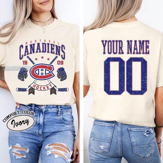 Personalized Montreal Canadiens T-shirt, Custom Name & Number Hockey Shirt, Unisex Fan Gift for Sports Lovers